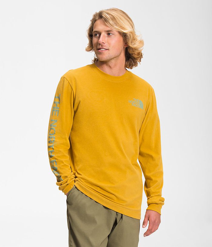 Camiseta The North Face Hombre Amarillo Manga Larga Tnf™ Manga Hit 94105TSFQ